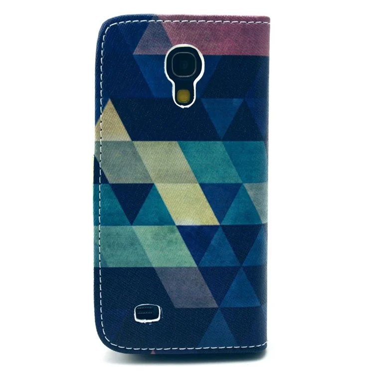 Colorful Triangles Wallet Leather Stand Cover for Samsung Galaxy S4 mini i9190