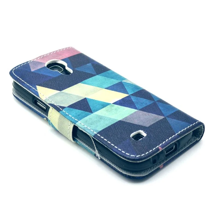Colorful Triangles Wallet Leather Stand Cover for Samsung Galaxy S4 mini i9190