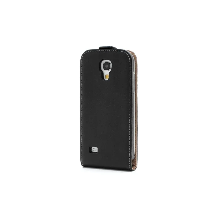 Vertical Genuine Split Leather Case for Samsung Galaxy S4 mini I9190 I9192 I9195 - Black