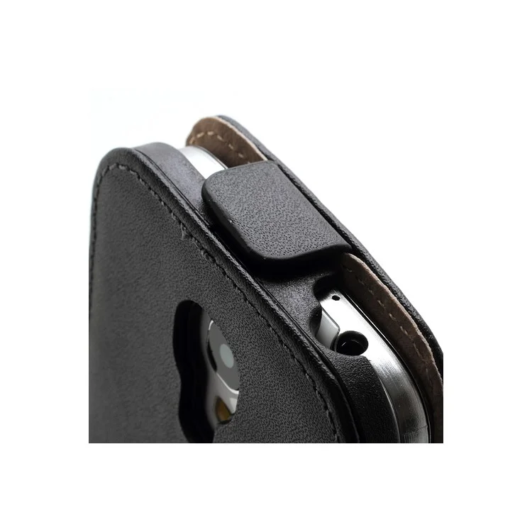 Vertical Genuine Split Leather Case for Samsung Galaxy S4 mini I9190 I9192 I9195 - Black