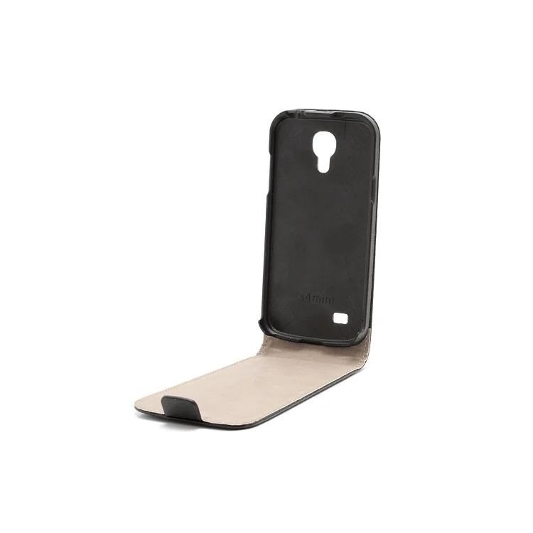 Vertical Genuine Split Leather Case for Samsung Galaxy S4 mini I9190 I9192 I9195 - Black