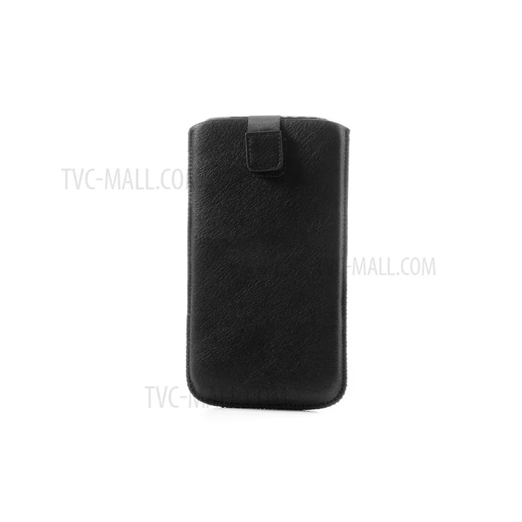 Black Leather Pouch Sleeve Skin Cover Case with Pull Tab for Samsung Galaxy Mega i9200 i9208 i9150 i9152