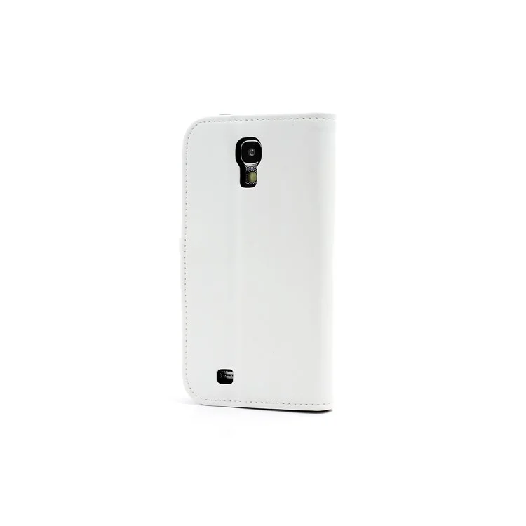 Genuine Split Leather Diary Case w/ Stand for Samsung Galaxy S IV S4 i9500 i9505 - White