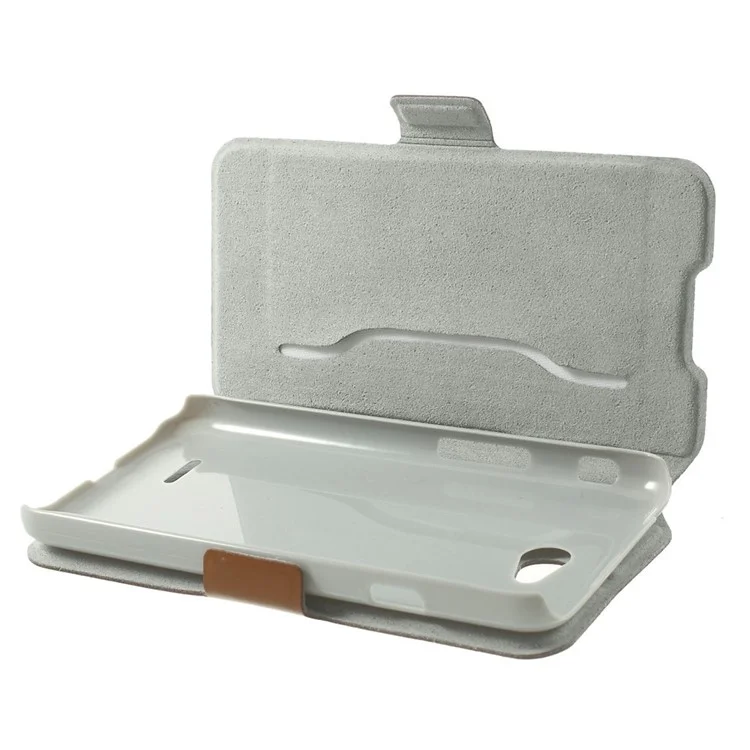 Doormoon Genuine Leather Case Card Holder for LG L70 D320 D320N - Brown