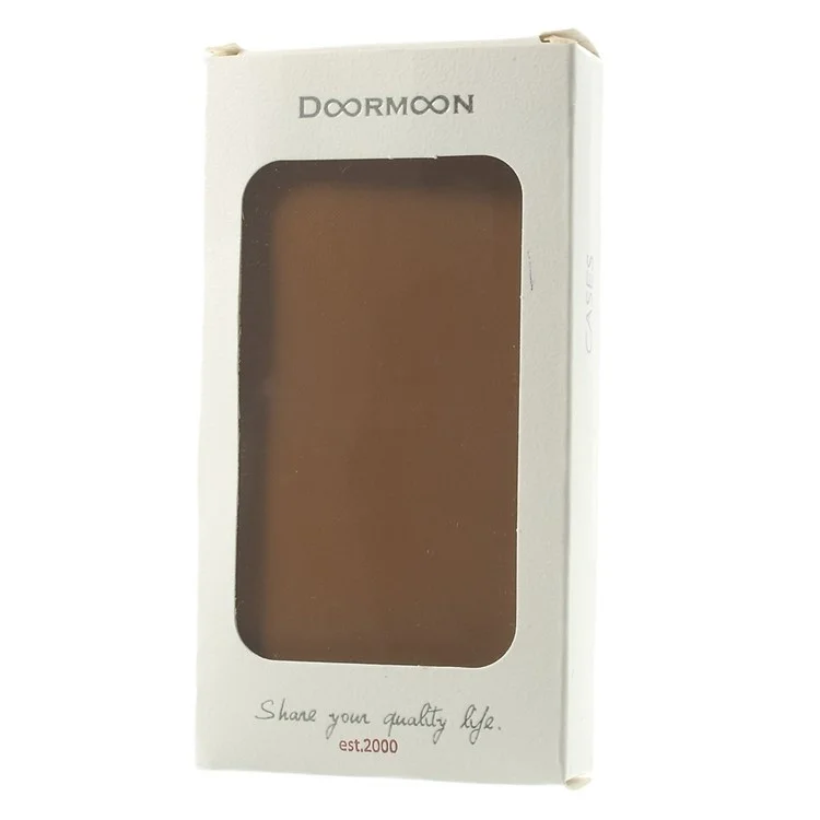 Doormoon Genuine Leather Case Card Holder for LG L70 D320 D320N - Brown