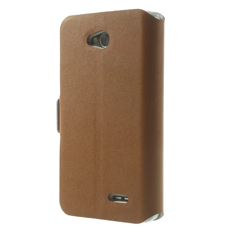 Doormoon Genuine Leather Case Card Holder for LG L70 D320 D320N - Brown