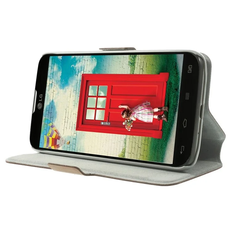 Doormoon Genuine Leather Case Card Holder for LG L70 D320 D320N - Brown