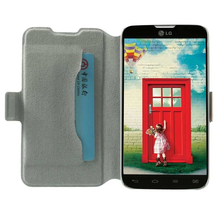 Doormoon Genuine Leather Case Card Holder for LG L70 D320 D320N - Brown
