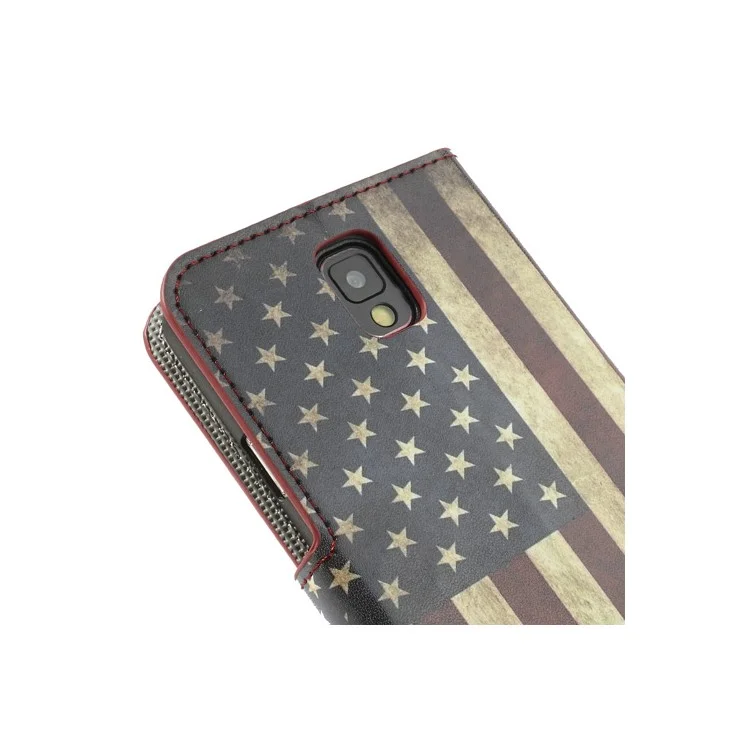 Vintage USA National Flag for Samsung Galaxy Note 3 N9000 N9002 Wallet Leather Cover