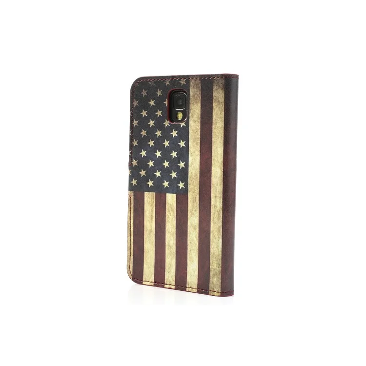 Vintage USA National Flag for Samsung Galaxy Note 3 N9000 N9002 Wallet Leather Cover