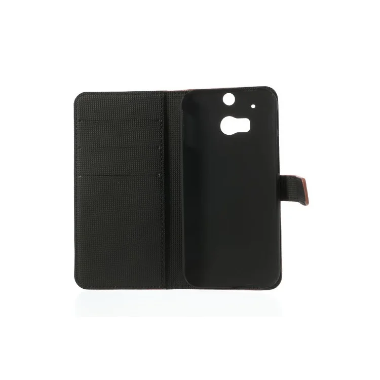 Brown for HTC One M8 Litchi Leather Card Slots Stand Cover