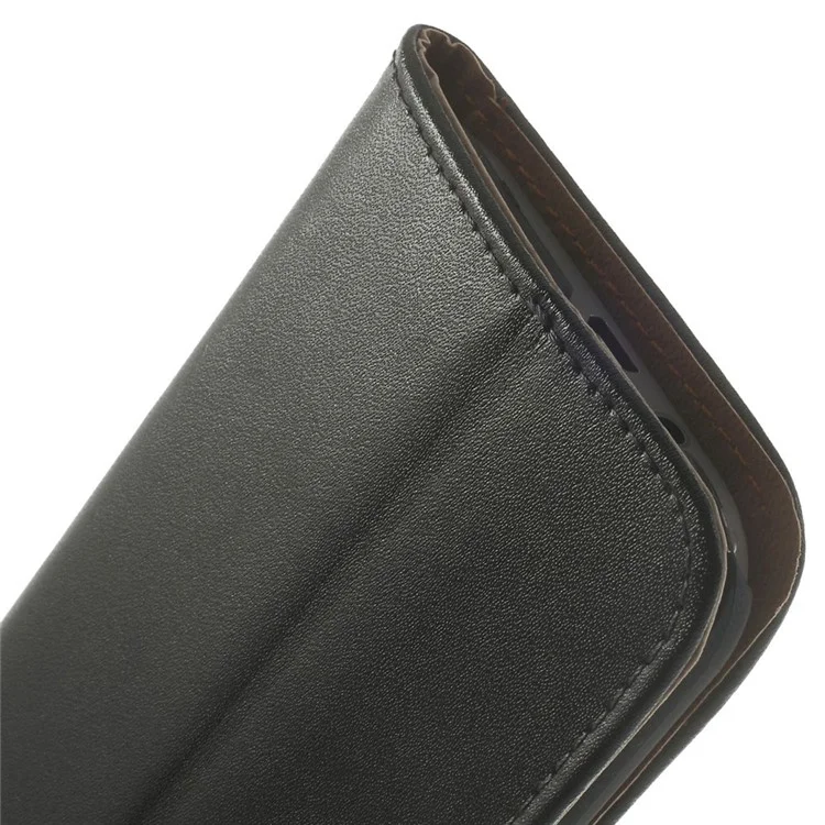 Genuine Split Leather Skin Wallet Case for HTC One M8 w/ Stand