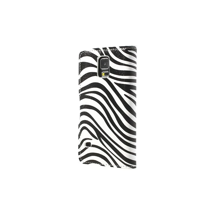 Zebra Design Leather Wallet Case Cover for Samsung Galaxy S5 G900 w/ Stand