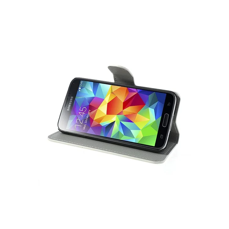Zebra Design Leather Wallet Case Cover for Samsung Galaxy S5 G900 w/ Stand