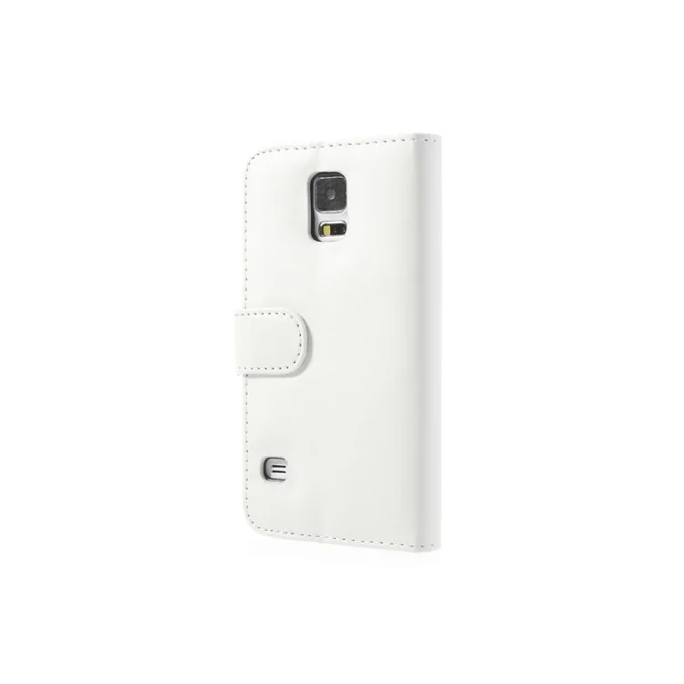 White Leather Wallet Stand Cover for Samsung Galaxy S5 SV G900 w/ 3 Card Slots