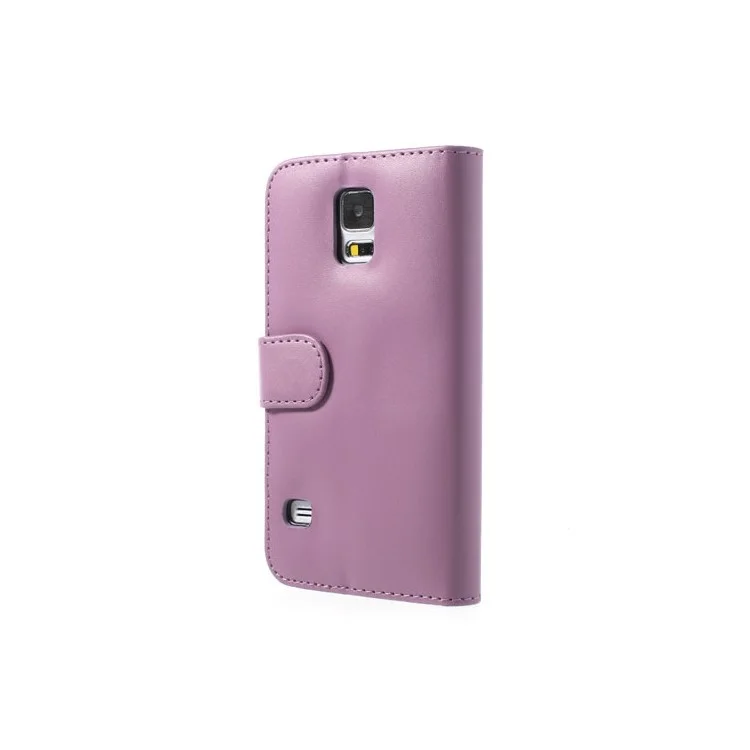 Purple Leather Wallet Stand Case for Samsung Galaxy S5 SV G900 w/ 3 Card Slots