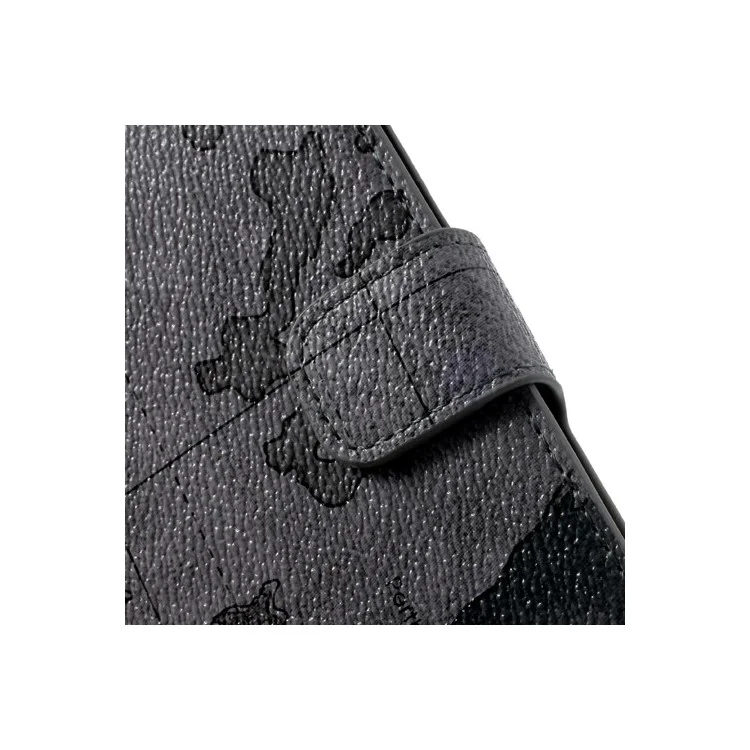World Map Leather Case Stand w/ Card Slots for Samsung Galaxy S5 G900 - Grey