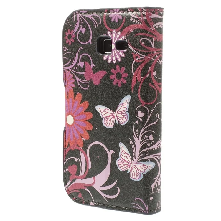 Butterfly & Flower for Samsung Galaxy Trend Lite S7390 S7392 Stand Leather Protective Cover