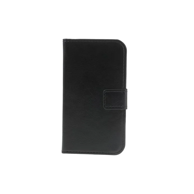 Black Crazy Horse Leather Wallet Cover for Samsung Galaxy S Duos S7562 / Ace II X S7560M S7560 / S7580 / S7582