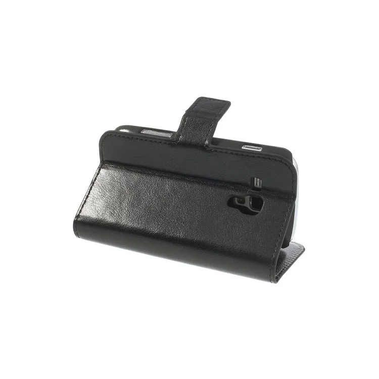Black Crazy Horse Leather Wallet Cover for Samsung Galaxy S Duos S7562 / Ace II X S7560M S7560