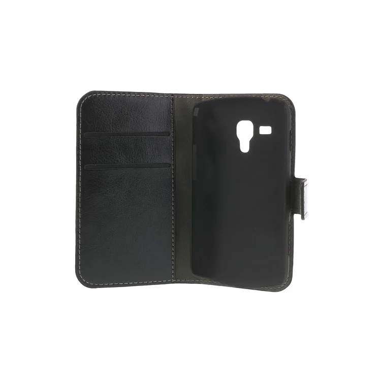 Black Crazy Horse Leather Wallet Cover for Samsung Galaxy S Duos S7562 / Ace II X S7560M S7560