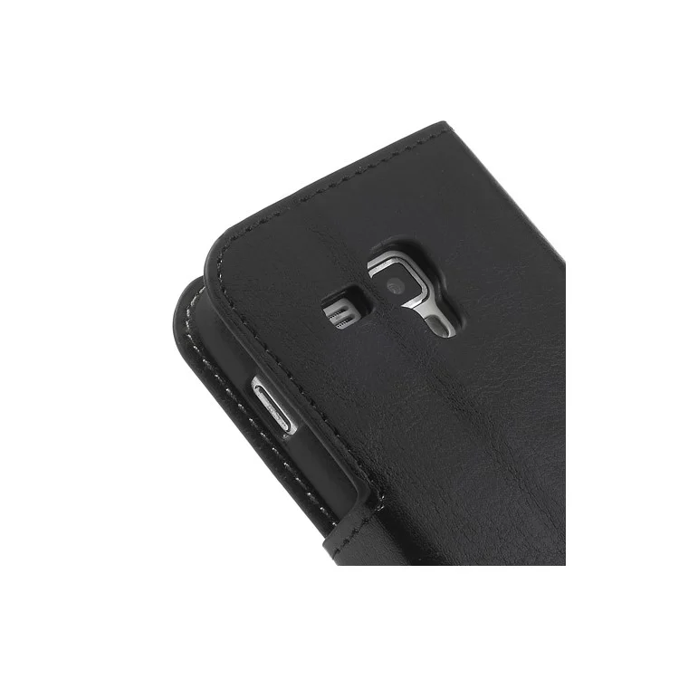Black Crazy Horse Leather Wallet Cover for Samsung Galaxy S Duos S7562 / Ace II X S7560M S7560