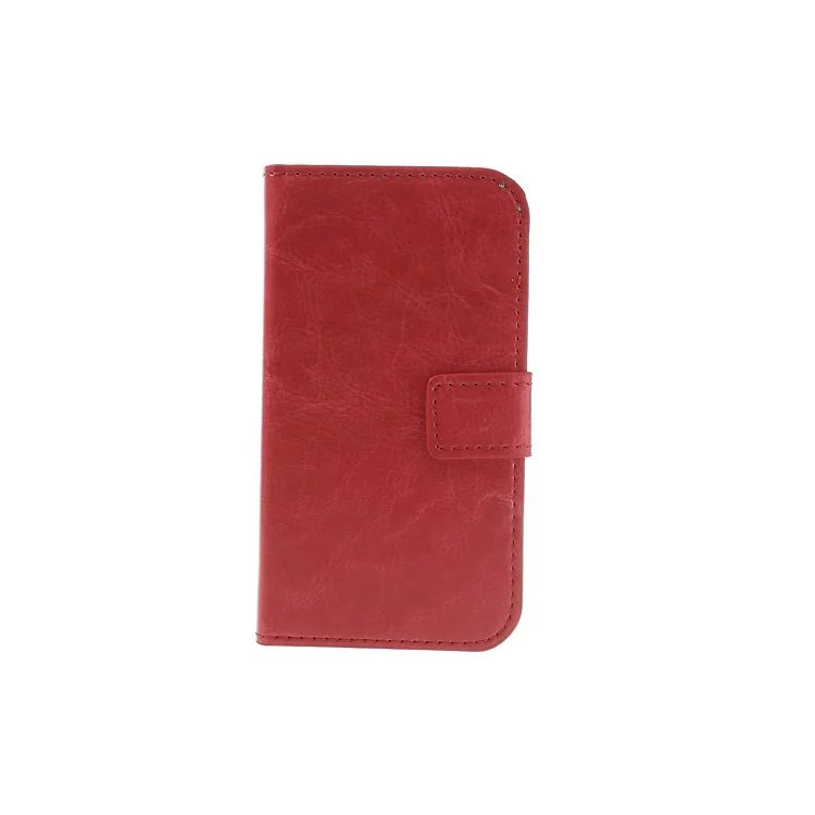 Red Crazy Horse Leather Wallet Case for Samsung Galaxy S Duos S7562 / Ace II X S7560M S7560