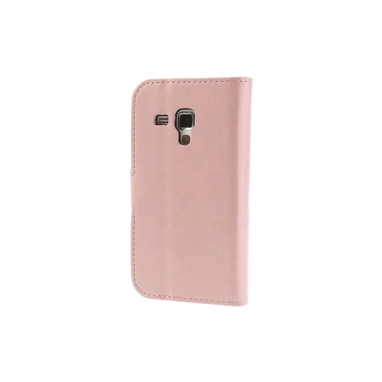 Pink Crazy Horse Leather Wallet Case for Samsung Galaxy Ace 2 X S7560M S7560 / S Duos S7562