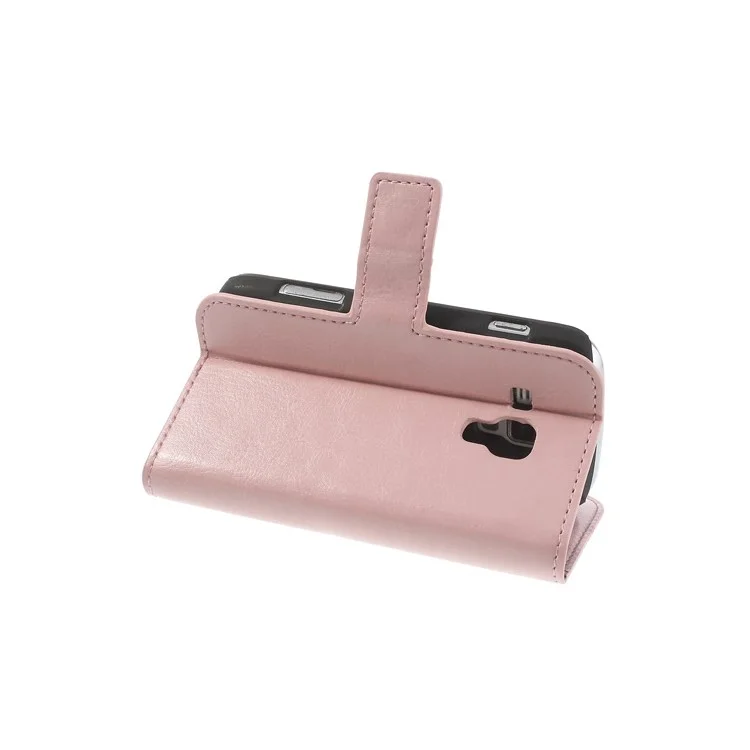 Pink Crazy Horse Leather Wallet Case for Samsung Galaxy Ace 2 X S7560M S7560 / S Duos S7562
