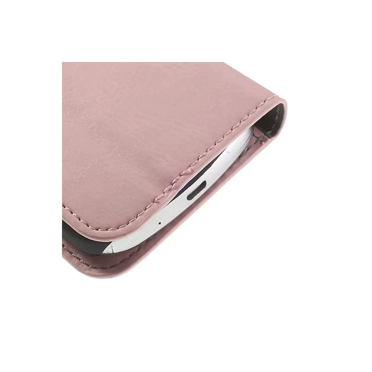 Pink Crazy Horse Leather Wallet Case for Samsung Galaxy Ace 2 X S7560M S7560 / S Duos S7562
