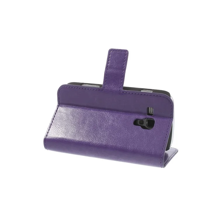 Purple Crazy Horse Leather Wallet Case for Samsung Galaxy Ace II X S7560M S7560 / S Duos S7562