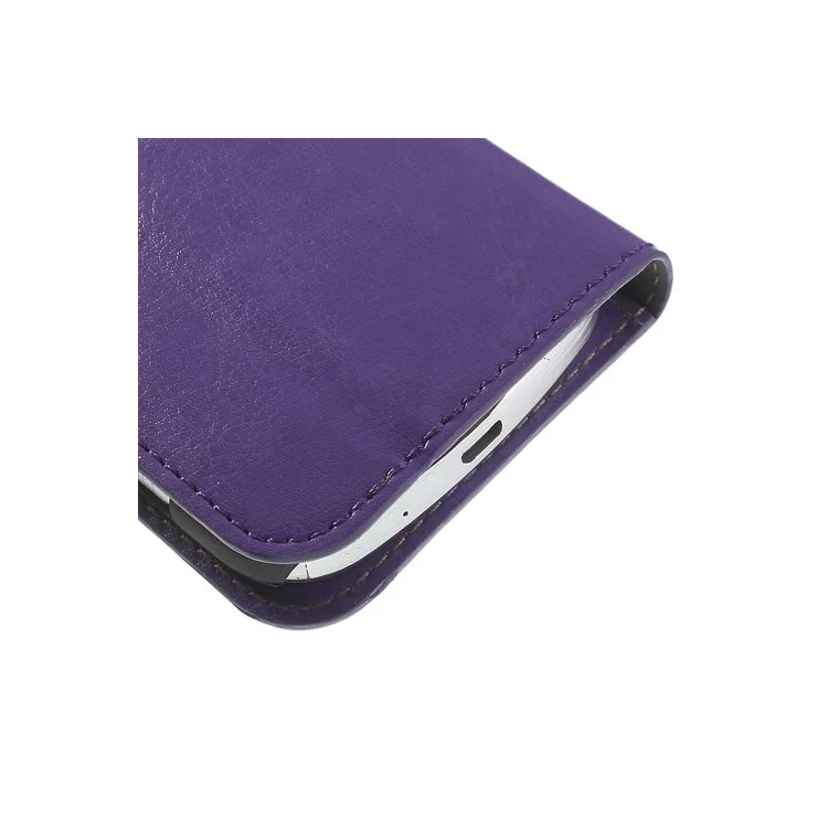 Purple Crazy Horse Leather Wallet Case for Samsung Galaxy Ace II X S7560M S7560 / S Duos S7562