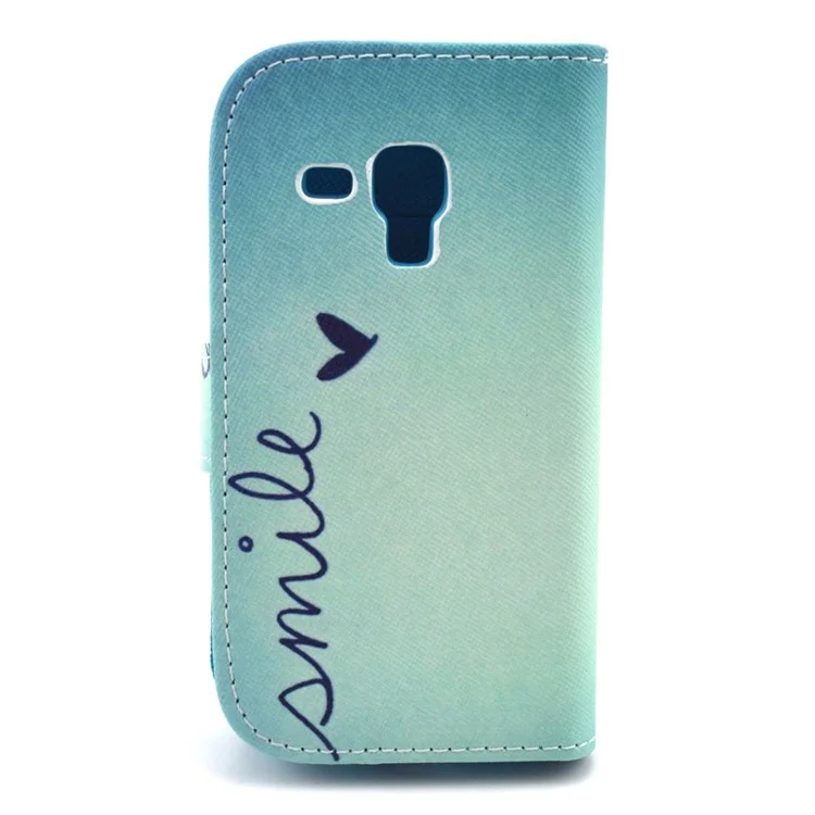 Smile Love Heart Wallet Leather Stand Cover for Samsung Galaxy S Duos S7562 S7582 S7560