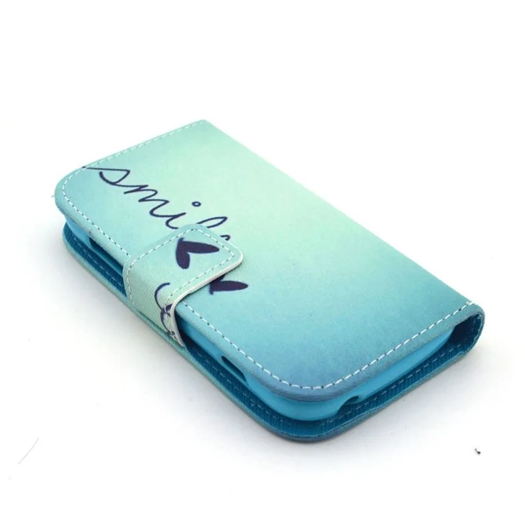 Smile Love Heart Wallet Leather Stand Cover for Samsung Galaxy S Duos S7562 S7582 S7560