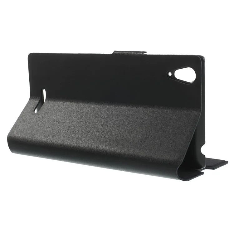 Doormoon Genuine Leather Stand Case for Sony Xperia T3 D5102 D5103 D5106 - Black