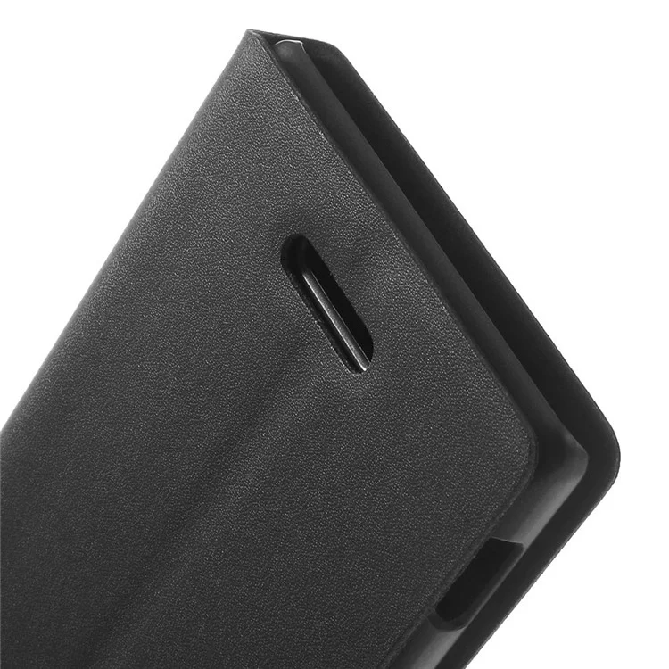 Doormoon Genuine Leather Stand Case for Sony Xperia T3 D5102 D5103 D5106 - Black