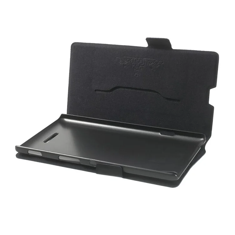 Doormoon Genuine Leather Stand Case for Sony Xperia T3 D5102 D5103 D5106 - Black