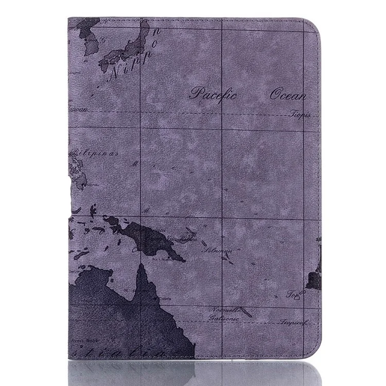 Grey World Map Leather Stand Folio Cover for Samsung Galaxy Tab 4 10.1 T531 T530 T535