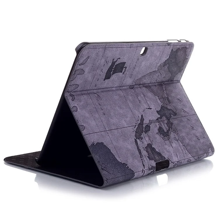 Grey World Map Leather Stand Folio Cover for Samsung Galaxy Tab 4 10.1 T531 T530 T535