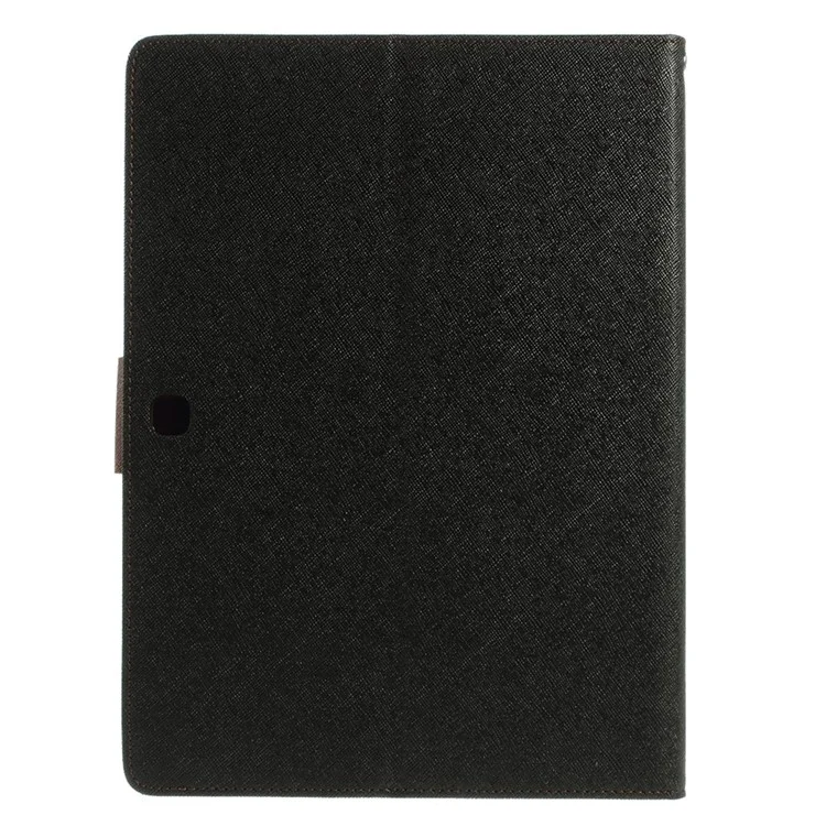 Mercury Fancy Diary Stand Leather Case w/ Card Slots for Samsung Galaxy Tab 4 10.1 T531 T530 T535 - Black
