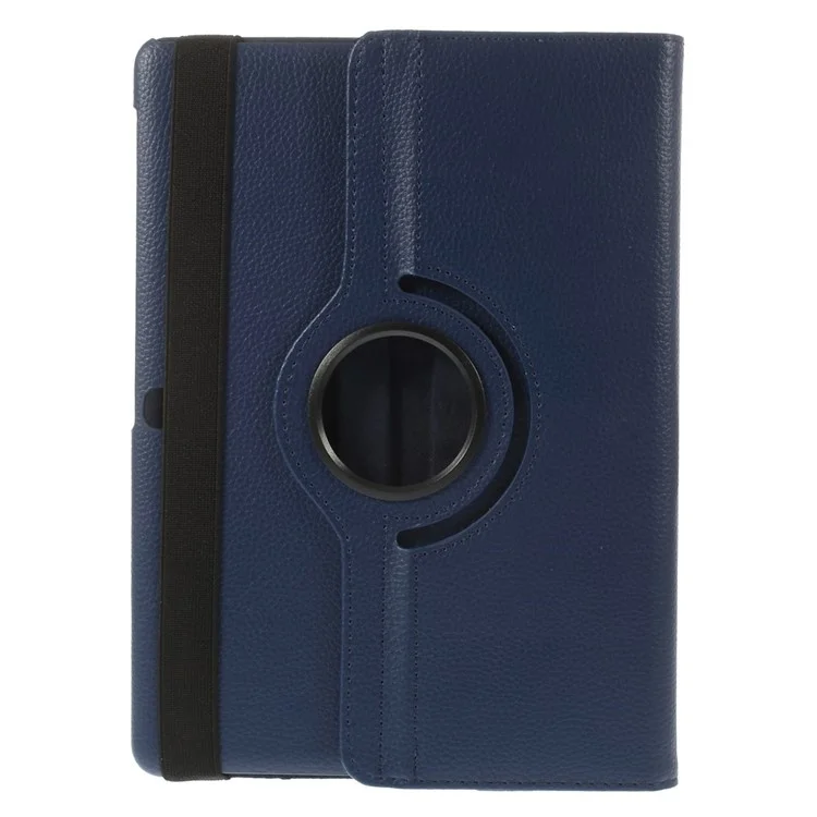 Litchi Grain for Samsung Galaxy Tab S 10.5-inch SM-T800 Leather Rotary Stand Case - Dark Blue