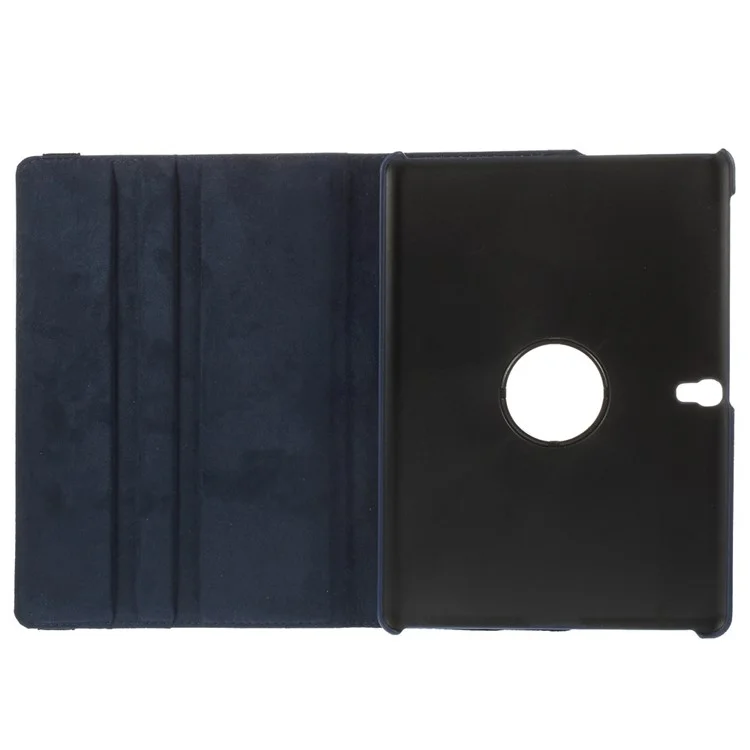 Litchi Grain for Samsung Galaxy Tab S 10.5-inch SM-T800 Leather Rotary Stand Case - Dark Blue