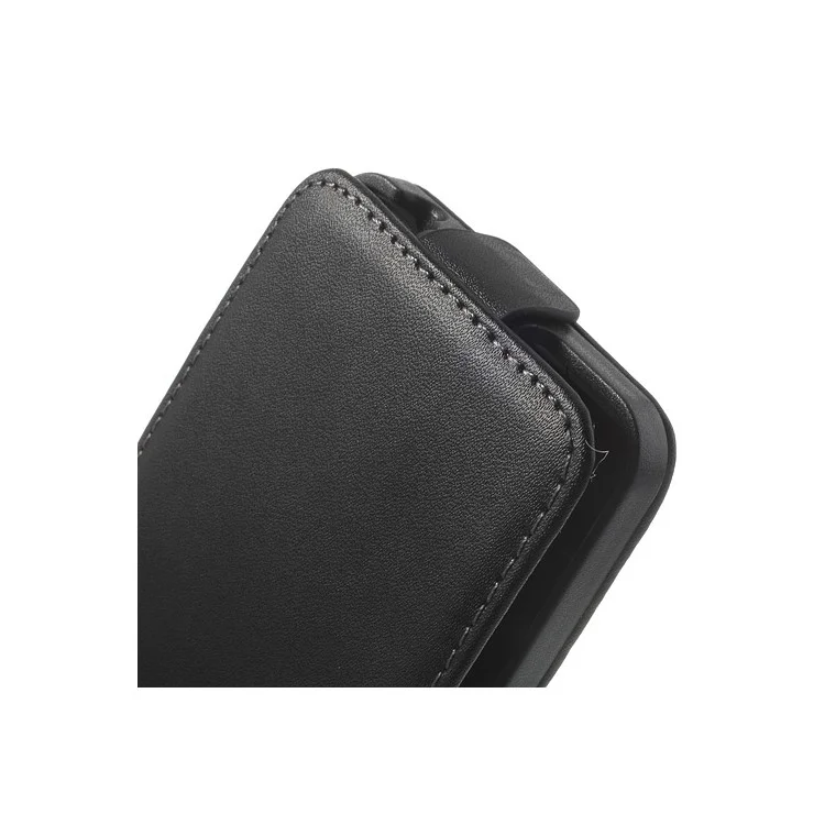 Genuine Split Leather Vertical Flip Case for Huawei Ascend Y530 / C8813 - Black