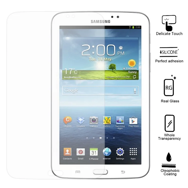 HD Clear 0.5mm Tempered Glass Screen Film for Samsung Galaxy Tab 3 7.0 P3200 P3210 (with Package)