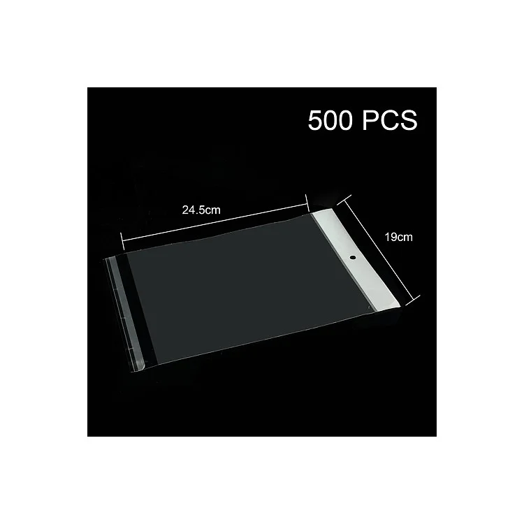 500pcs/lot Transparent PE Self Adhesive Packing Bag for iPad 1 2 3 4, Size: 24.5cm x 19cm