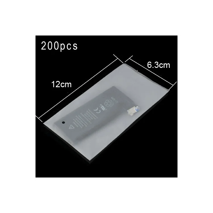 200Pcs/Lot Battery Earphone Cable Insulating Thin Package Bag, Size: 12 x 6.3cm