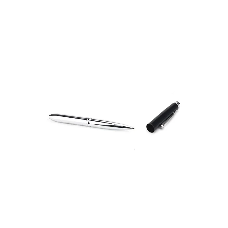 3 in 1 Stylus Touch Pen w/ Ballpoint Pen LED Flashlight for iPhone iPad iPod Samsung HTC LG Nokia - Black