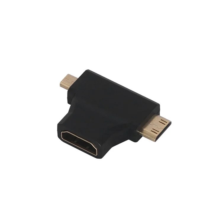 Combo Micro HDMI Male & Mini HDMI Male to HDMI Female 2 in1 Adapter