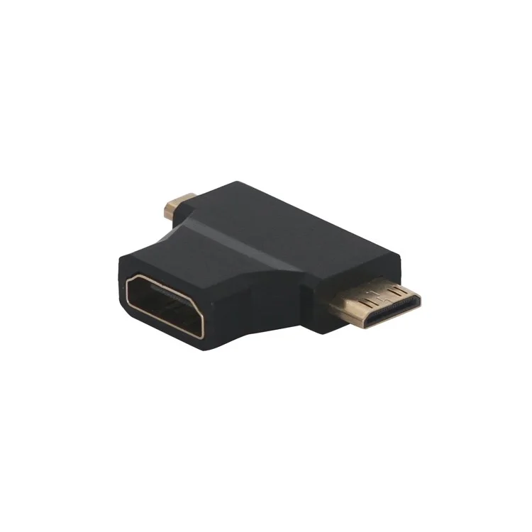 Combo Micro HDMI Male & Mini HDMI Male to HDMI Female 2 in1 Adapter