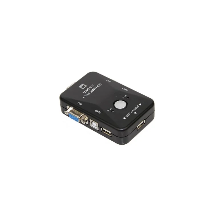 New 2-Port USB 2.0 KVM Switch w/ 2 Cables for PC
